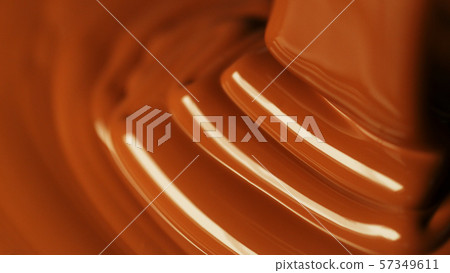 Detail of molten hot chocolate pouring 57349611
