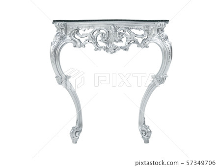 Rocco Baroque table on a white background. Rocco Baroque table on a white background. 57349706