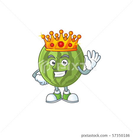 King watermelon character mascot for symbol - Stock