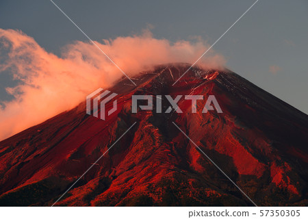 Late fall Fuji from a rural park 57350305