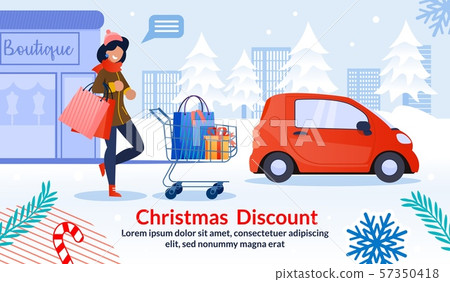Christmas Discount for Woman Advertising Poster 57350418