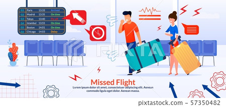 Poster with Angry Passengers and Missed Flight 57350482