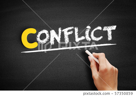 Conflict text on blackboard Conflict text on blackboard 57350859