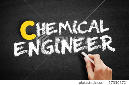 Chemical engineer text on blackboard 57350872