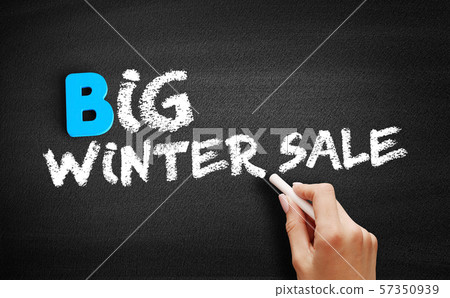 Big winter sale text on blackboard 57350939