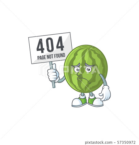 Pouting with bring board cartoon watermelon isolated on white background Pouting with bring board cartoon watermelon isolated on white background 57350972