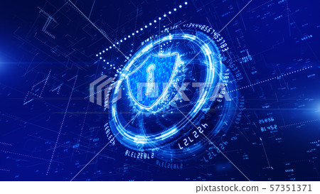 HUD and Shield Icon of Cyber Security, Digital 57351371