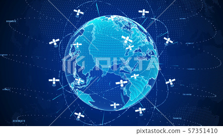 Abstract digital global network connections with 57351410