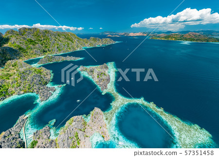 Panoramic landscape of Coron island in Philippines Panoramic landscape of Coron island in Philippines 57351458