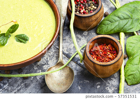 Green asparagus bean soup Green asparagus bean soup 57351531