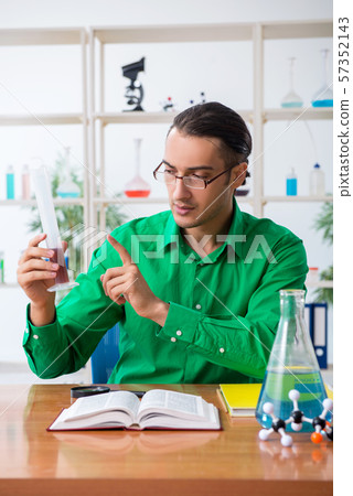 Chemistry student studying for exams 57352143