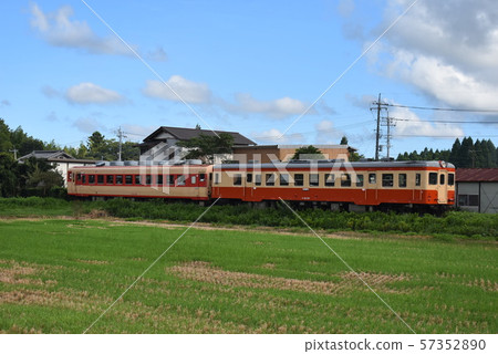 Scenery of local line running on plain 57352890