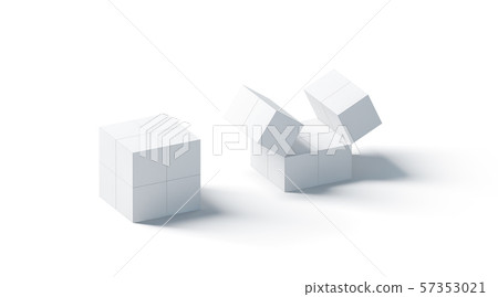 Blank white promotional magic cube mock up, isolated, Blank white promotional magic cube mock up, isolated, 57353021