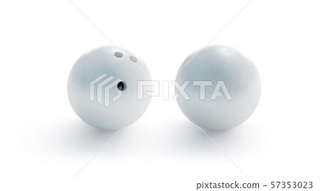 Blank white bowling ball mockup, front and back side view Blank white bowling ball mockup, front and back side view 57353023