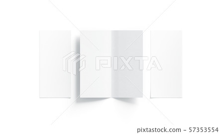 Blank white two folded booklet mock up, opened and closed 57353554