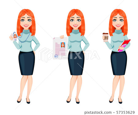Young beautiful redhead business woman Young beautiful redhead business woman 57353629