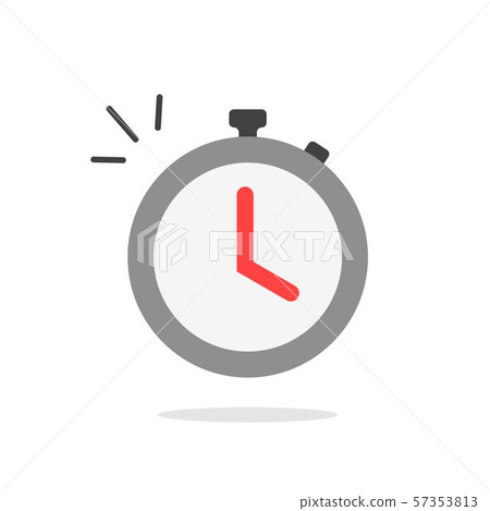 Stopwatch timer clock watch flat color Royalty Free Vector