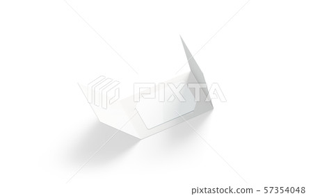 Blank white plastic card mockup inside opened paper booklet holder Blank white plastic card mockup inside opened paper booklet holder 57354048