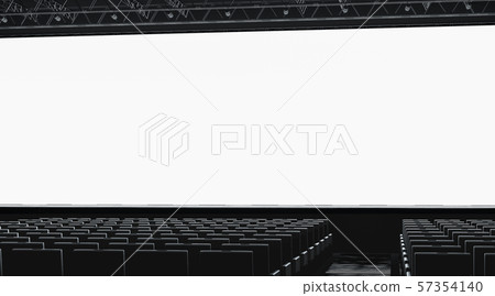 Download Blank White Large Screen In Presentation Hall Stock Illustration 57354140 Pixta