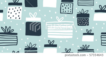 seamless pattern with black and white gift boxes - Stock Illustration ...