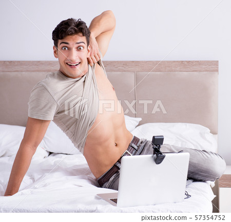 Young sexy man in online dating concept 57354752
