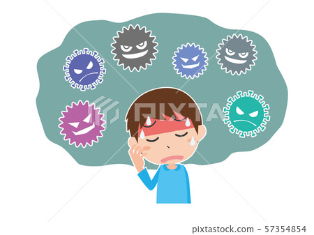 Virus cold flu short body fever boy 57354854