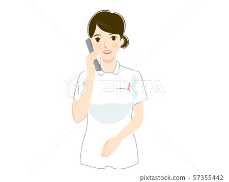 Female nurse answering the phone 57355442