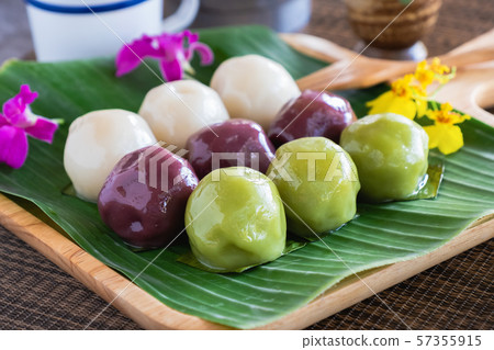 Glutinous Rice Dumplings Thai Dessert. Glutinous Rice Dumplings Thai Dessert. 57355915