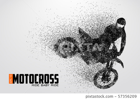 Motocross drivers silhouette. Vector illustration Motocross drivers silhouette. Vector illustration 57356209