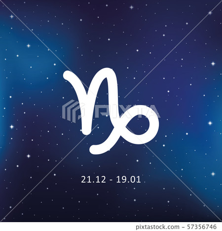 Blue Zodiac Sign Capricorn Horoscope In Starry Sky - Stock Illustration ...