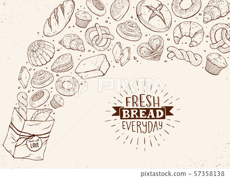 Fresh Bread Poster Vector Ilustration 57358138