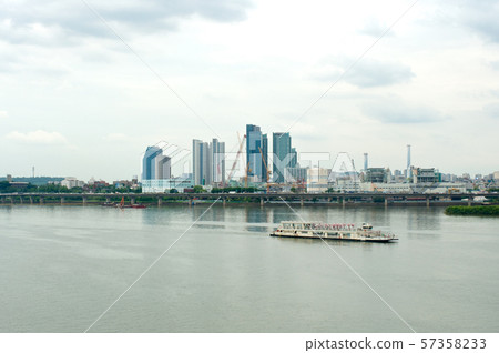 Hangang river in Seoul in summer in Korea 57358233