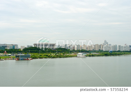 Hangang river in Seoul in summer in Korea Hangang river in Seoul in summer in Korea 57358234