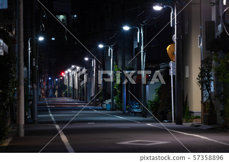 Residential area at night Residential area at night 57358896