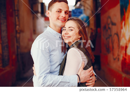 cute couple in a city cute couple in a city 57358964