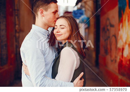 cute couple in a city cute couple in a city 57358970