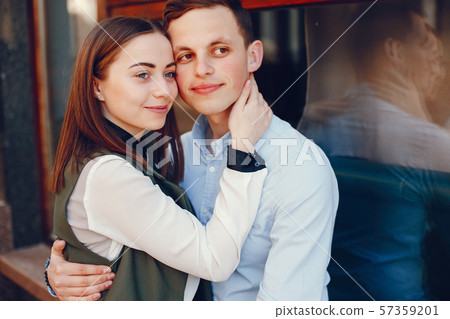 cute couple in a city 57359201