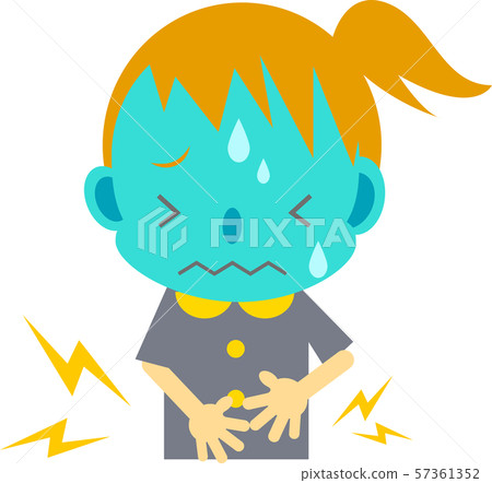 Girl stomachache - Stock Illustration [57361352] - PIXTA