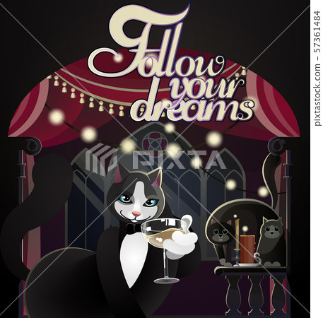 Cat aristocrat in a restaurant fulfills your dreams 57361484