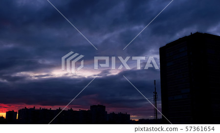 Day to night skyline cityscape Day to night skyline cityscape 57361654