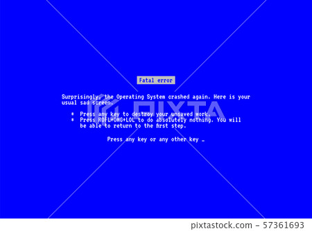 Blue screen with operating system error message - Stock Illustration ...