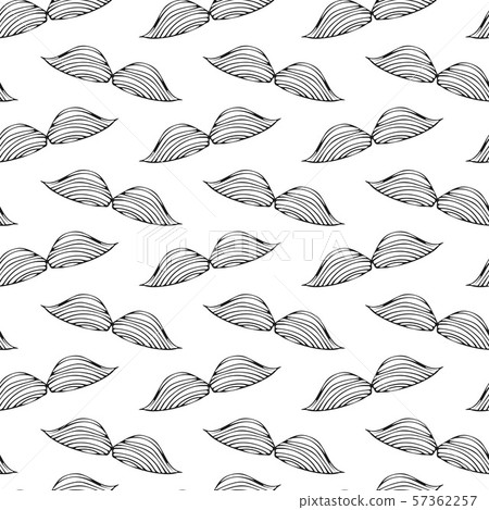 Seamless pattern with doodle moustache sketch 57362257