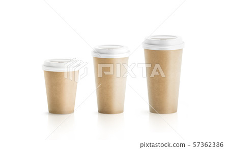 Blank craft brown paper cup mockup isolated - Stock Illustration ...