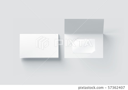 Blank white plastic card mockup inside paper booklet holder Blank white plastic card mockup inside paper booklet holder 57362407