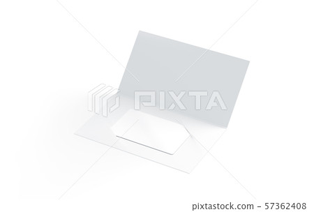 Blank white plastic card mock up inside paper booklet holder Blank white plastic card mock up inside paper booklet holder 57362408