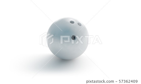 Blank white bowling ball mockup, front view, 3d rendering Blank white bowling ball mockup, front view, 3d rendering 57362409