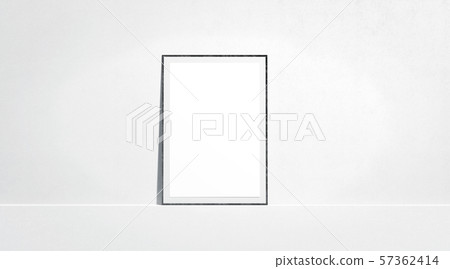 Blank white paper poster mock up stand at gallery wall Blank white paper poster mock up stand at gallery wall 57362414