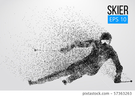 Silhouette of skier isolated. Vector illustration 57363263