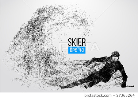 Silhouette of skier isolated. Vector illustration 57363264
