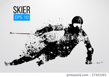 Silhouette of skier isolated. Vector illustration 57363265